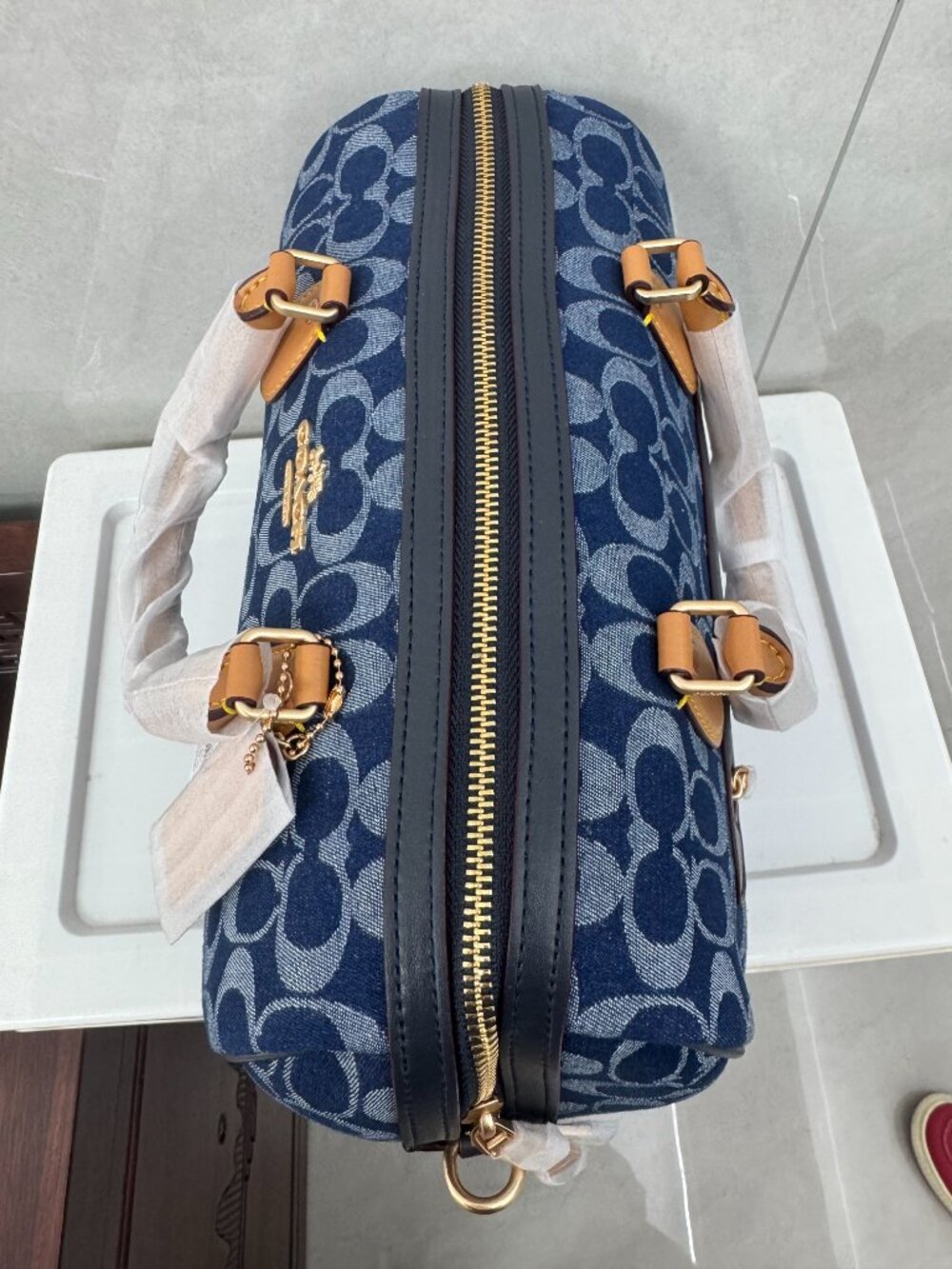 Coach Rowan Satchel Bag In Signature Denim Canvas NWT CY699 - Picture 5 of 7